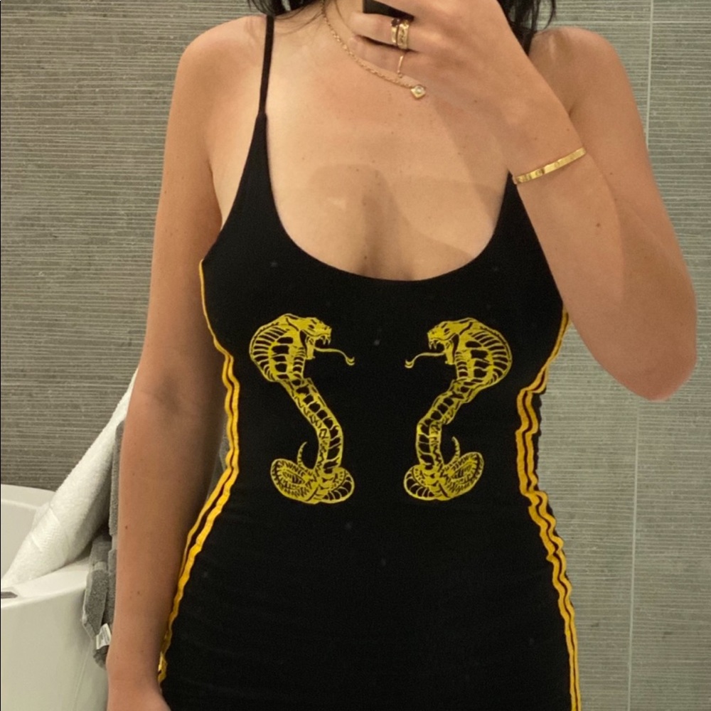 Omighty Black & Gold snake dress